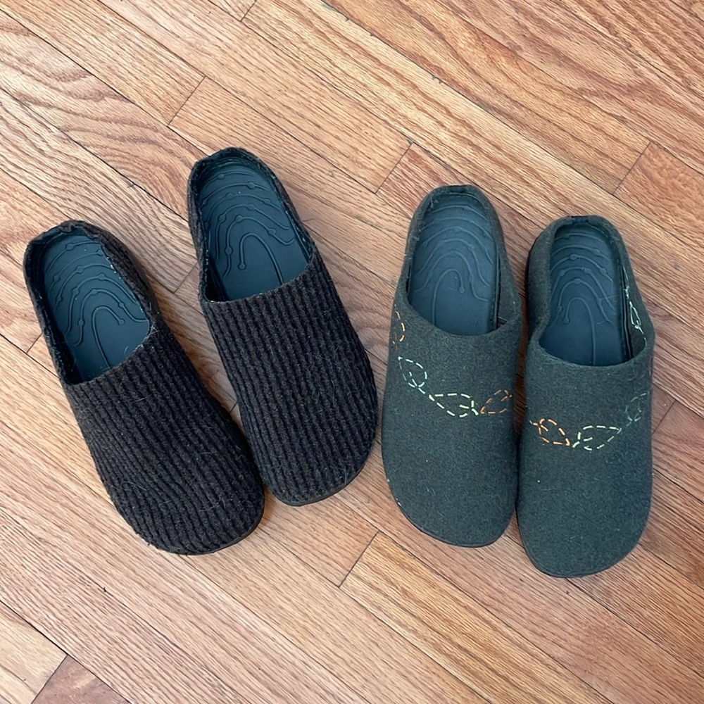 Woolrich Black and Green Mules Two Pairs!!! Like New, Size 11